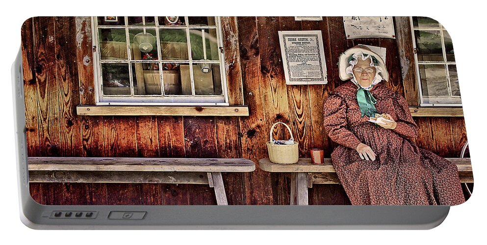 Bench Portable Battery Charger featuring the photograph Back in the Days by Evelina Kremsdorf