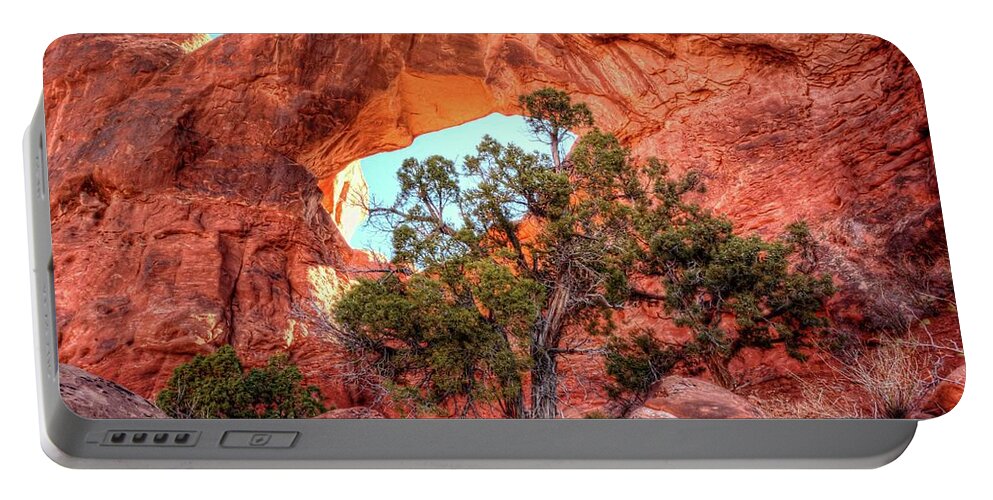 Arches National Park Portable Battery Charger featuring the photograph Backside of Double Arch by Roxie Crouch
