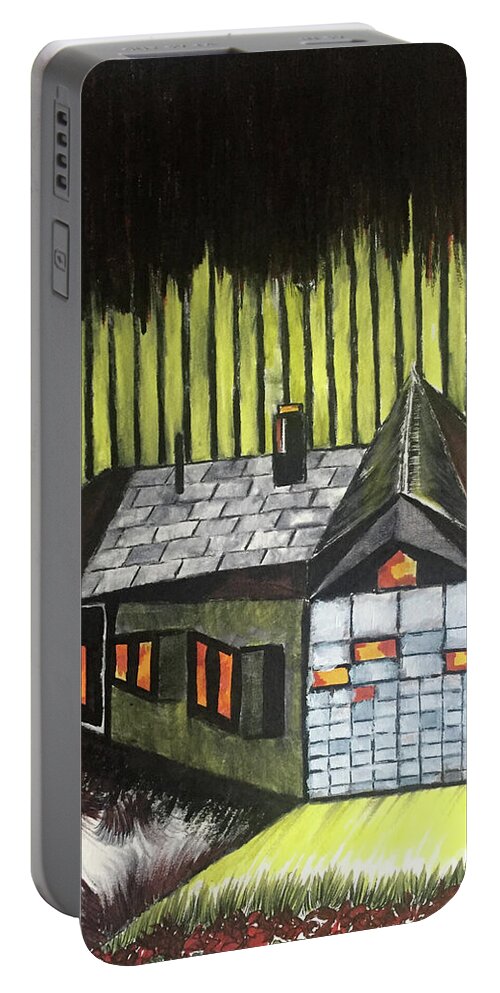 House Portable Battery Charger featuring the drawing Backyard by Dennis Ellman