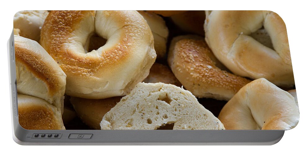 Food Portable Battery Charger featuring the photograph Bagels 1 by Michael Fryd