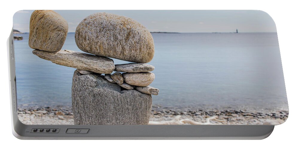 Rocks Portable Battery Charger featuring the photograph Balanced by Holly Ross