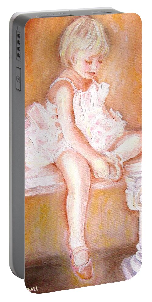 Ballerina Portable Battery Charger featuring the painting Ballerina by Carole Spandau