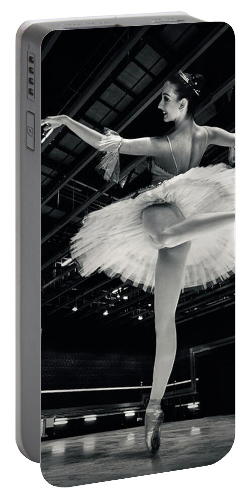 Ballet Portable Battery Charger featuring the photograph Ballerina in the white tutu by Dimitar Hristov