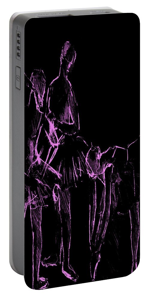 Ballet Portable Battery Charger featuring the digital art Ballet Before the Curtain Rises by Movie Poster Prints