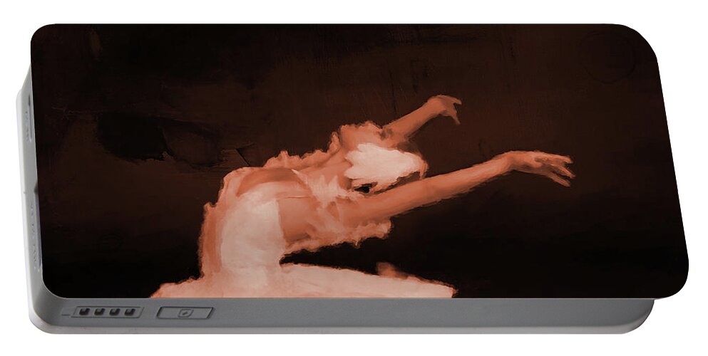 Dacey Ville Portable Battery Charger featuring the painting Ballet Dancer in white 01 by Gull G