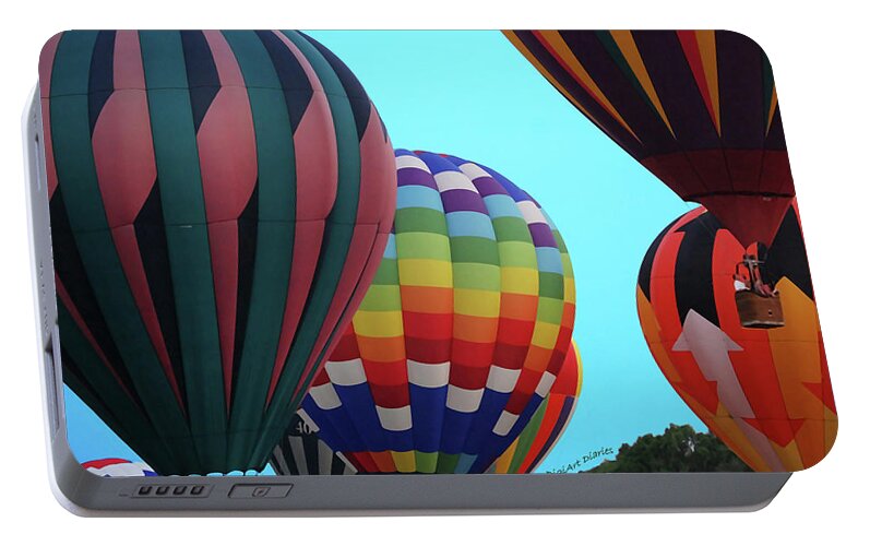 Balloon Portable Battery Charger featuring the digital art Balloon Glow I by DigiArt Diaries by Vicky B Fuller