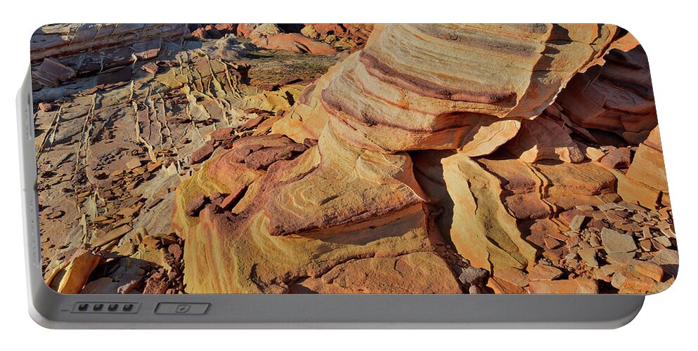 Valley Of Fire State Park Portable Battery Charger featuring the photograph Bands of Colorful Sandstone in Valley of Fire by Ray Mathis