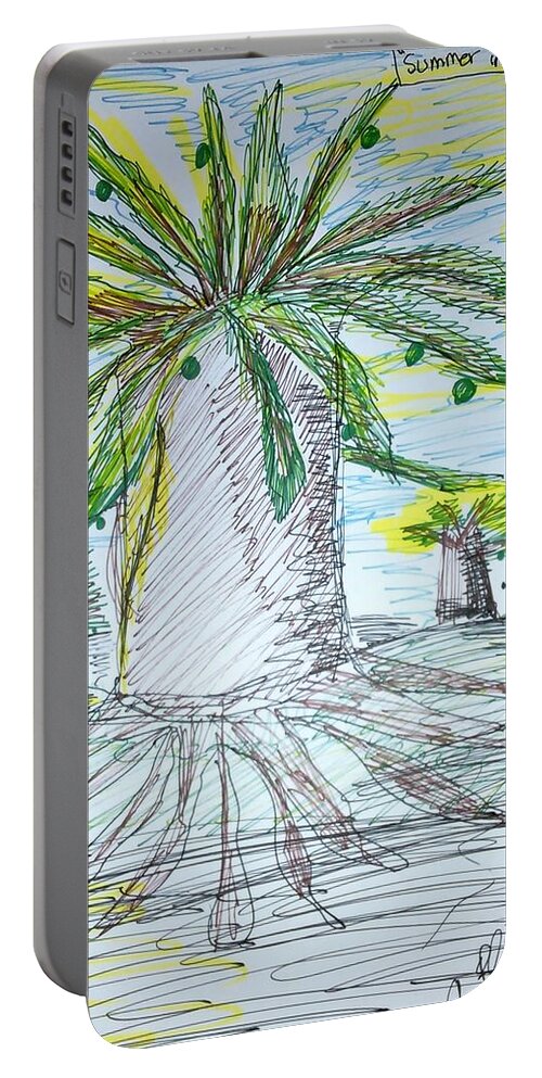 Baobab Trees Portable Battery Charger featuring the drawing Baobab Grove by Andrew Blitman