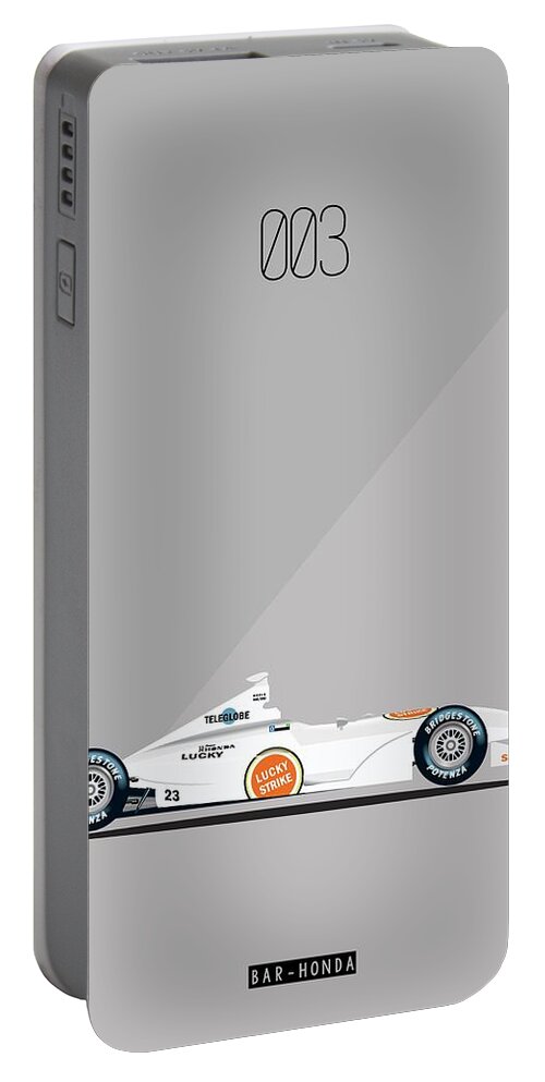 Formula 1 Portable Battery Charger featuring the painting Bar Honda 003 F1 Poster by Beautify My Walls