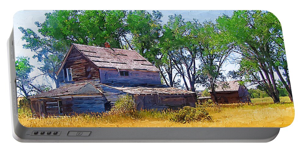 Barber Montana Portable Battery Charger featuring the photograph Barber Homestead by Susan Kinney