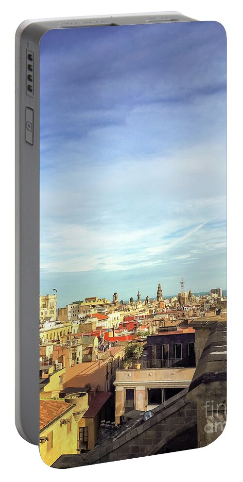 Barcelona Portable Battery Charger featuring the photograph Barcelona Rooftops by Colleen Kammerer