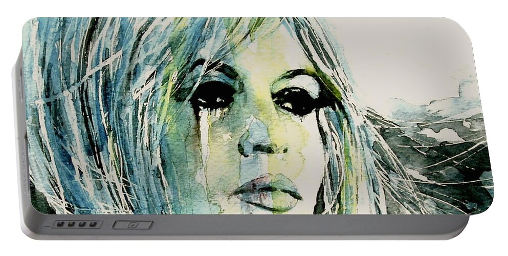 Brigitte Bardot Portable Battery Charger featuring the painting Bardot by Paul Lovering