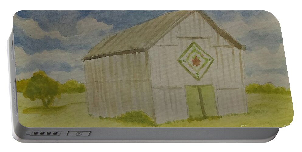 Barn Portable Battery Charger featuring the painting Barn Quilt by Stacy C Bottoms