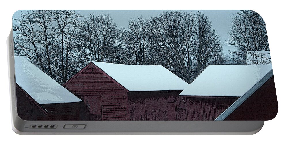 Landscape Portable Battery Charger featuring the photograph Barnscape - altered by Aggy Duveen