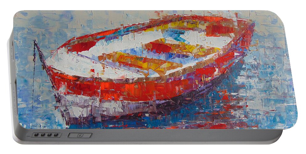 Impressionist Portable Battery Charger featuring the painting Barque by Frederic Payet