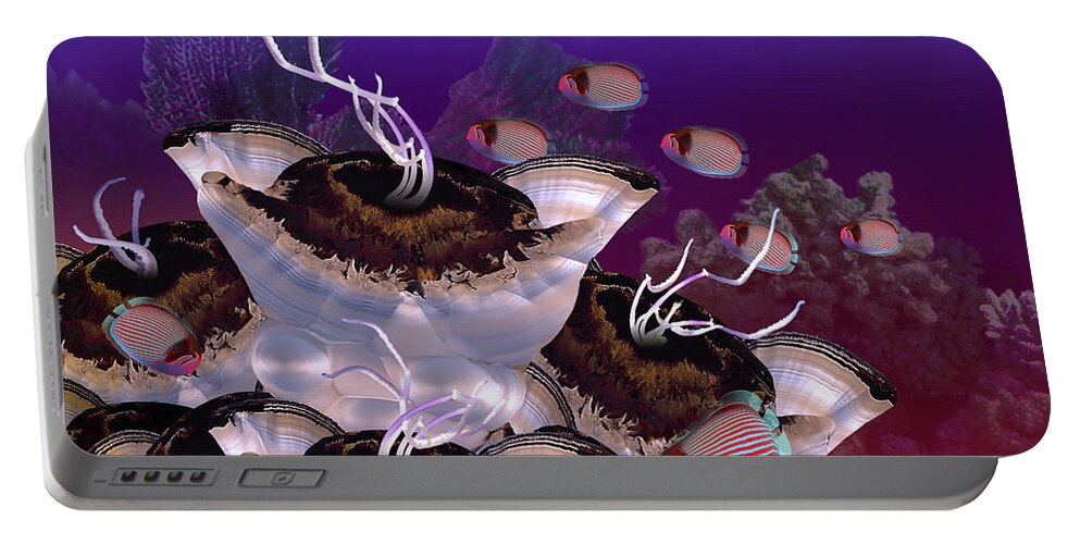 Reef Portable Battery Charger featuring the digital art The Jeuter Barrier Reef by M Spadecaller