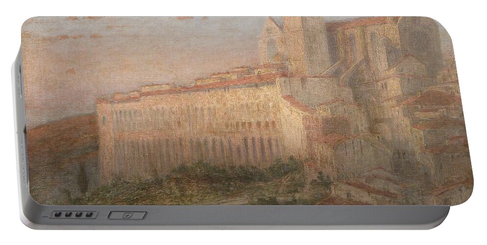 Basilica Of San Francesco D'assisi Portable Battery Charger featuring the painting Basilica of San Francesco by MotionAge Designs
