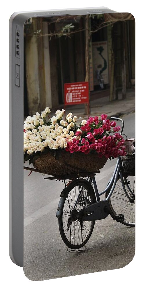 Iphoto Original Portable Battery Charger featuring the photograph Basket Of Roses by Lee Stickels