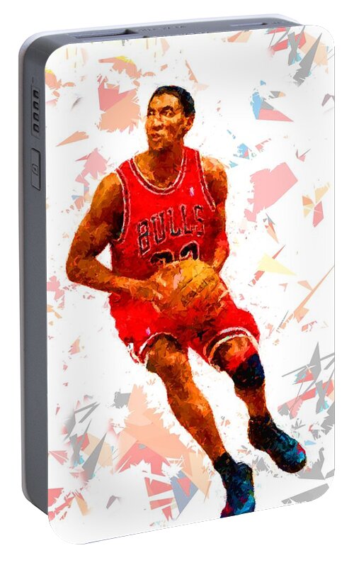 Basketball Portable Battery Charger featuring the painting Basketball 33 by Movie Poster Prints