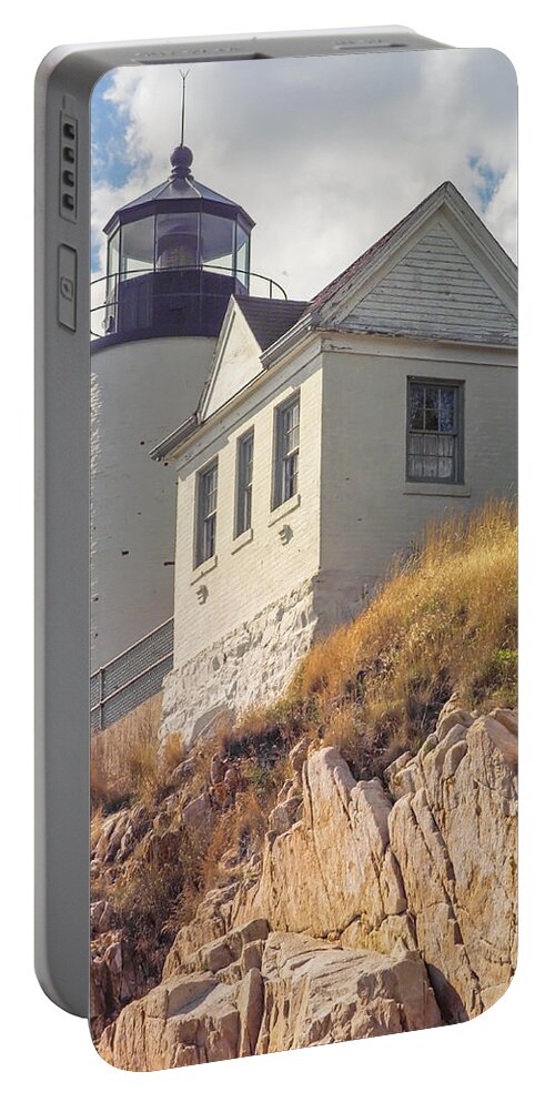 Lighthouse Portable Battery Charger featuring the photograph Bass Harbor Light Photo by Peter J Sucy