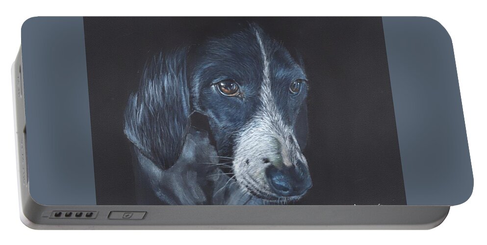 Basset Hound Portable Battery Charger featuring the painting Basset Hound by John Neeve