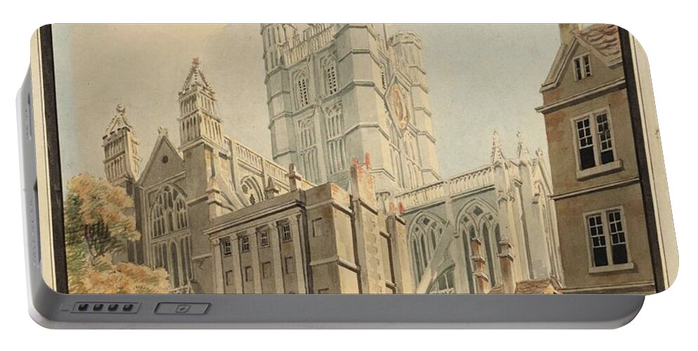 Joseph Mallord William Turner 17751851  Bath Abbey From The North-east Portable Battery Charger featuring the painting Bath Abbey from the North East by Joseph Mallord