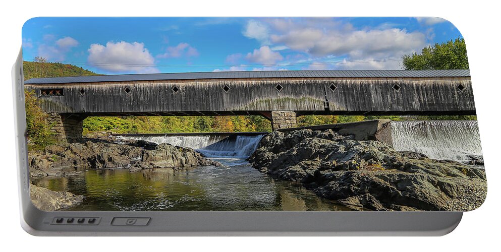 Bridge Portable Battery Charger featuring the photograph Bath Haverhill Covered Bridge by Kevin Craft