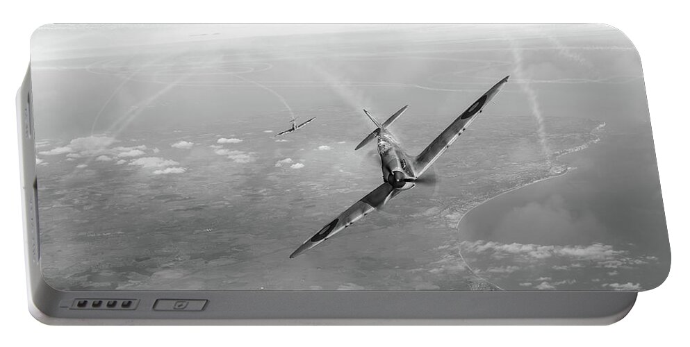Battle Of Britain Portable Battery Charger featuring the photograph Battle of Britain Spitfires over Kent by Gary Eason