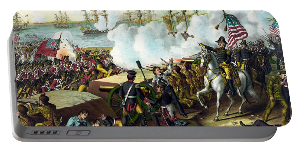 Andrew Jackson Portable Battery Charger featuring the painting Battle of New Orleans by War Is Hell Store