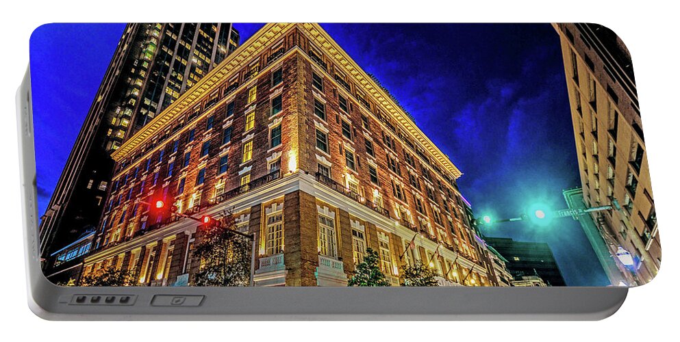 Mobile Portable Battery Charger featuring the photograph Battlehouse Corner with RSA Mobile Alabama by Michael Thomas