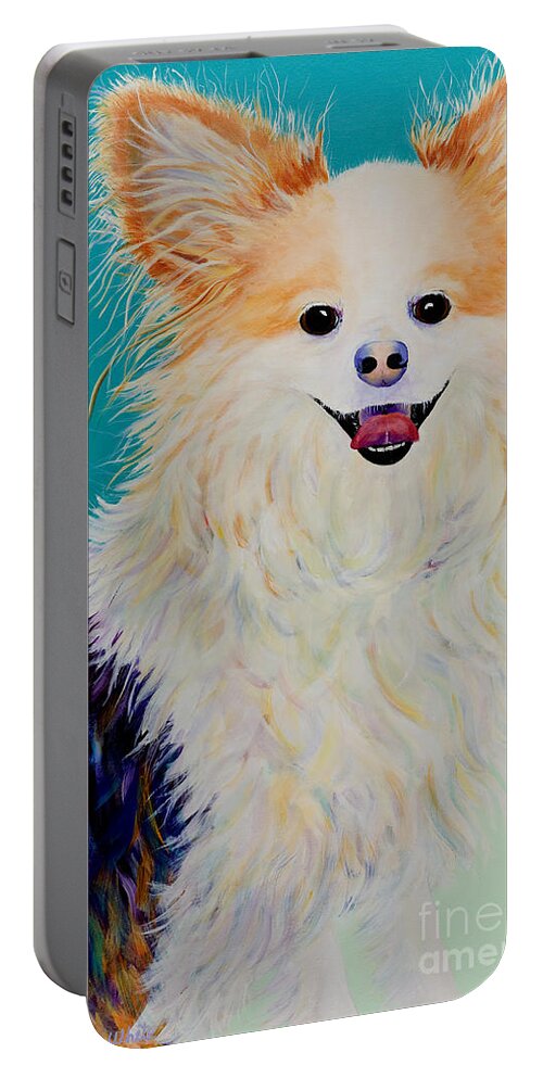 Animal Portable Battery Charger featuring the painting Baxter by Pat Saunders-White