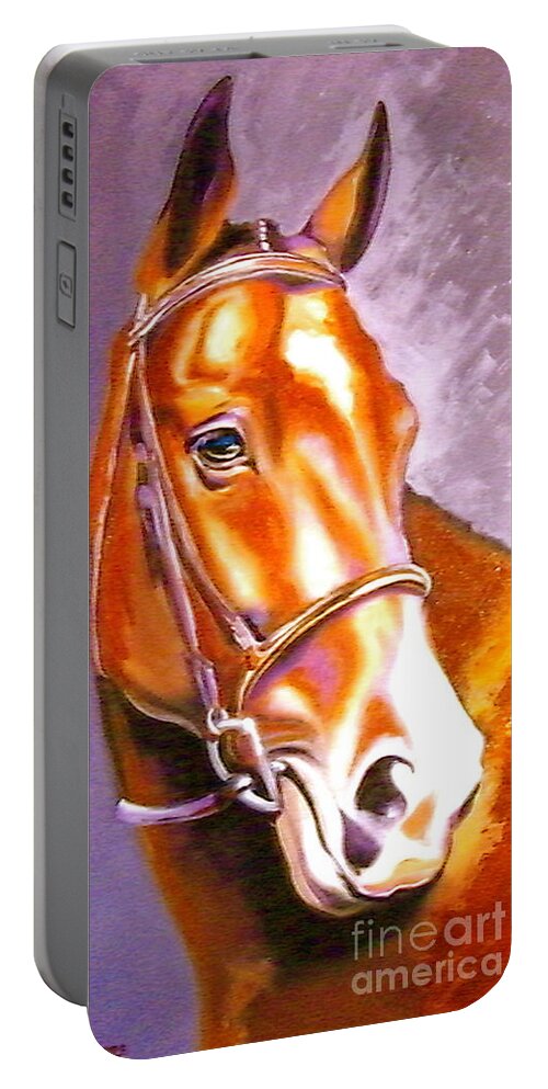 Horse Portable Battery Charger featuring the painting Oldenburg Sport Horse Champion by Susan A Becker