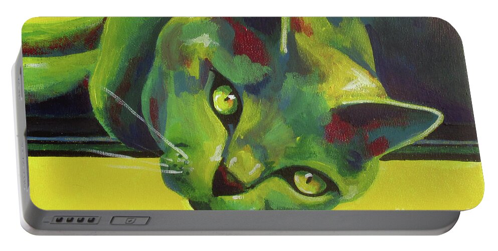 Pet Portable Battery Charger featuring the painting BB Kiddo by Sara Becker