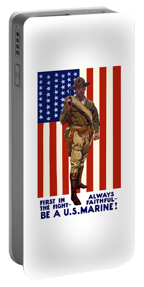 Marine Corps Portable Battery Charger featuring the painting Be A US Marine by War Is Hell Store