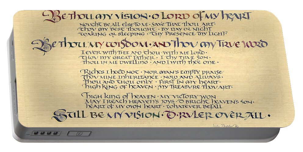 1912 Music Portable Battery Charger featuring the painting Be Thou My Vision by Judy Dodds