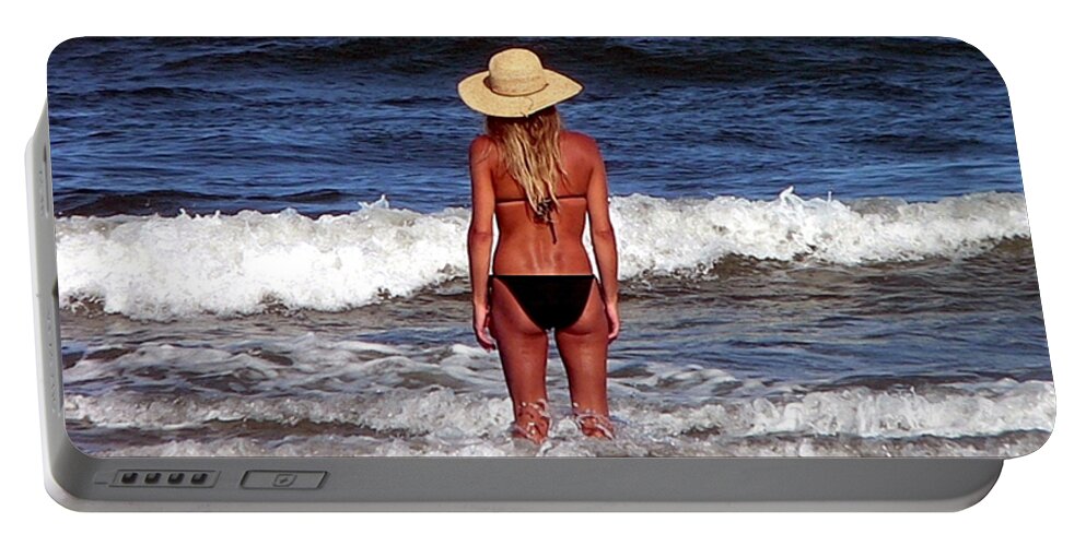 Bathing Beauty Portable Battery Charger featuring the photograph Beach Blonde .png by Al Powell Photography USA