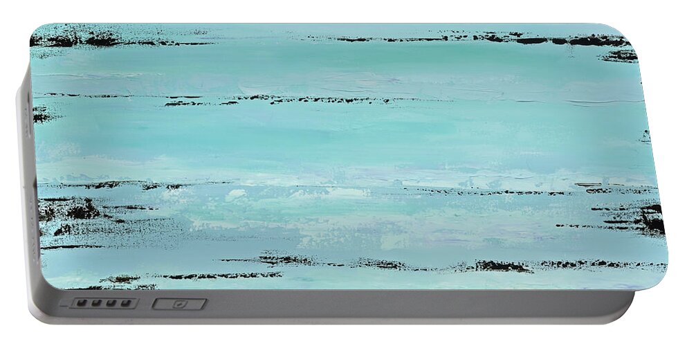 Beach Portable Battery Charger featuring the painting Beach Boards II by Tamara Nelson