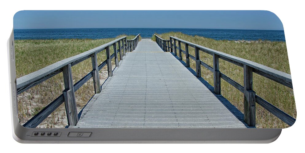 Beach Portable Battery Charger featuring the photograph Beach Boardwalk by Donna Doherty