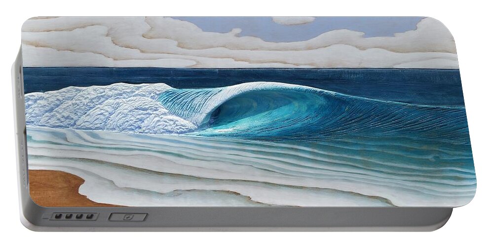 Beach Portable Battery Charger featuring the painting Beach Break Barrel by Nathan Ledyard