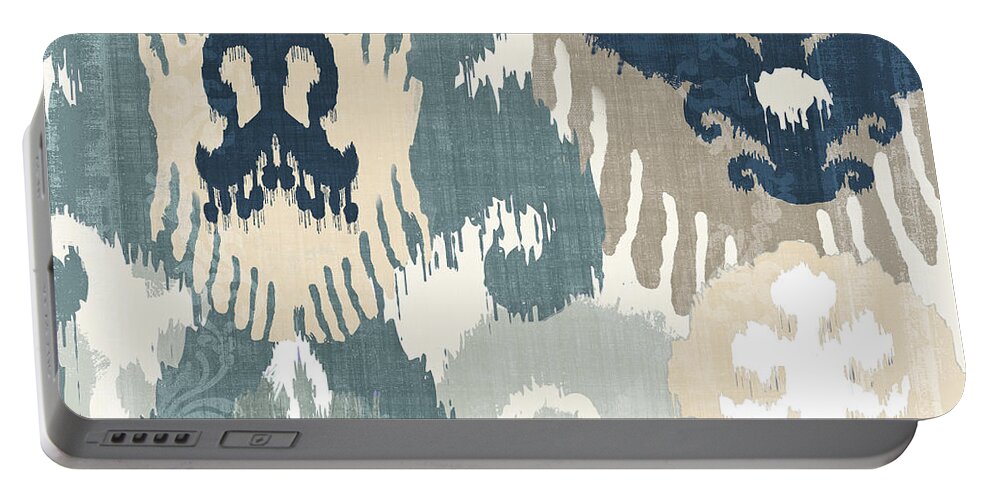 Ikat Portable Battery Charger featuring the painting Beach Curry III by Mindy Sommers