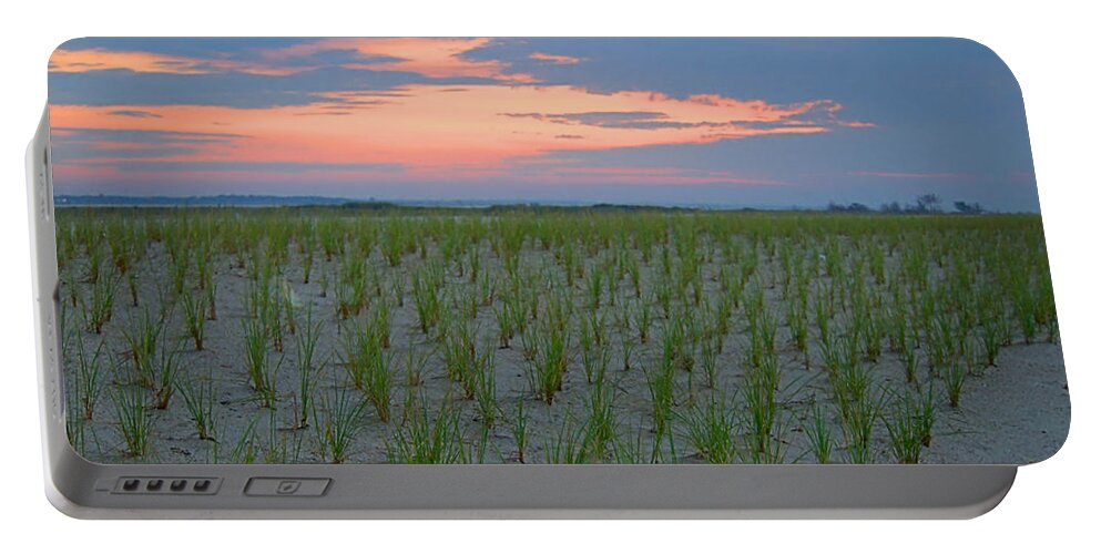 Sand Portable Battery Charger featuring the photograph Beach Grass Farm by Newwwman