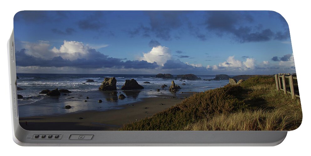 Adria Trail Portable Battery Charger featuring the photograph Beach Lookout by Adria Trail