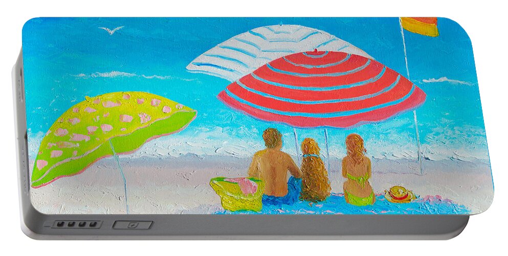 Beach Portable Battery Charger featuring the painting Beach Painting - Endless Summer Days by Jan Matson