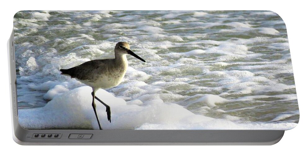 Kathy Long Portable Battery Charger featuring the photograph Beach Sandpiper by Kathy Long