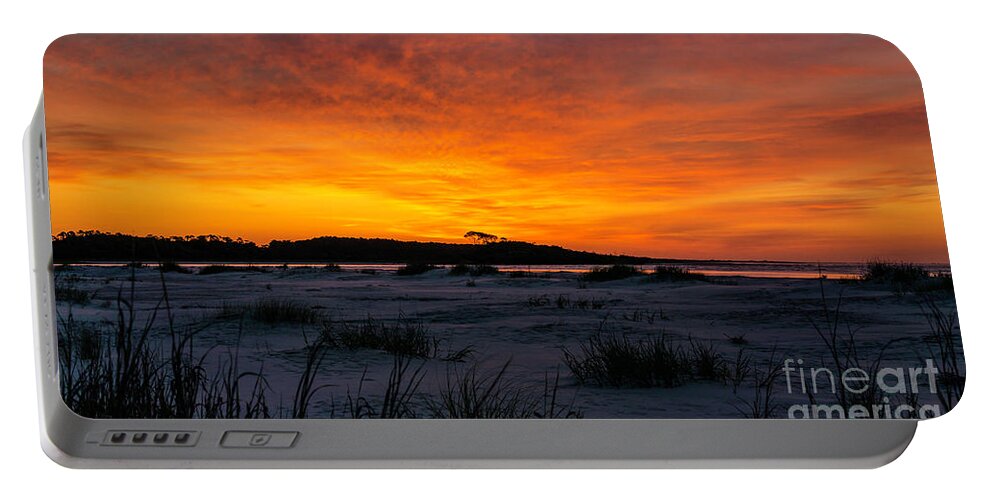 Sunrise Portable Battery Charger featuring the photograph Beach Sunrise Cherry Grove Point by David Smith