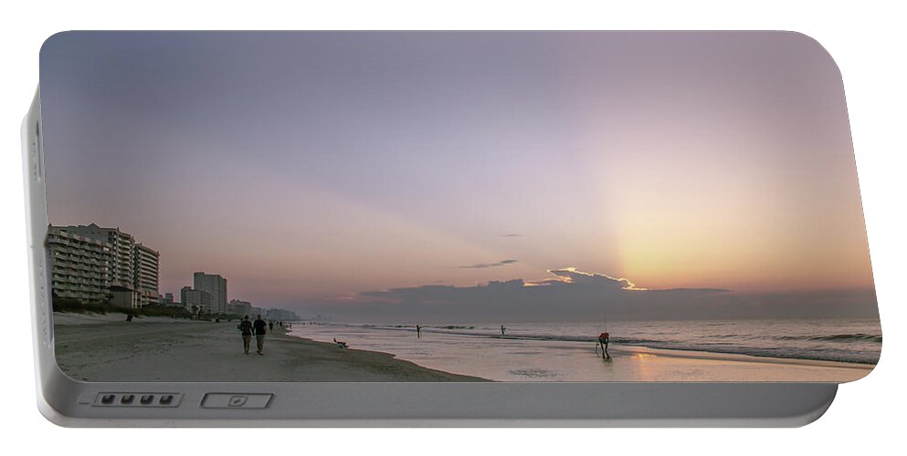 2017 Portable Battery Charger featuring the photograph Beach sunrise by Darrell Foster