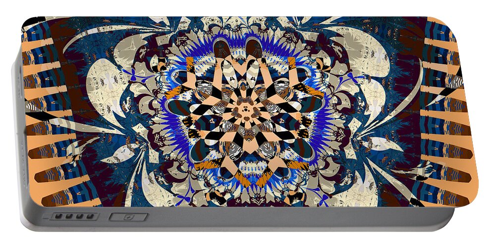 Abstract Portable Battery Charger featuring the digital art Beaded Necklace by Jim Pavelle