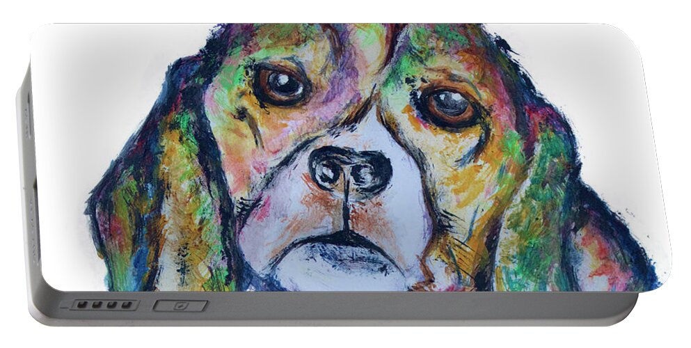 Dog Portable Battery Charger featuring the painting Beagle by Carol Tsiatsios
