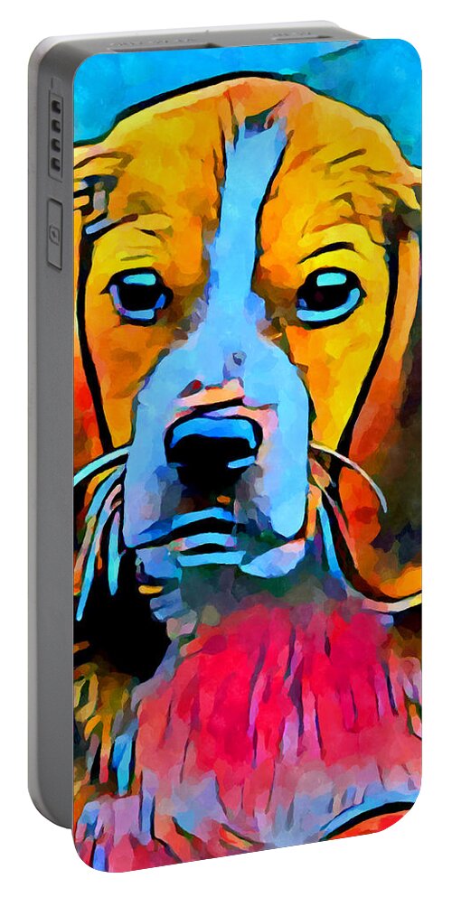 Beagle Portable Battery Charger featuring the painting Beagle by Chris Butler
