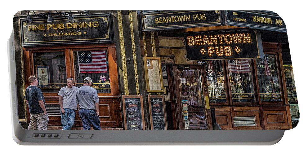 Beantown Pub Portable Battery Charger featuring the photograph Beantown Pub by Darryl Brooks